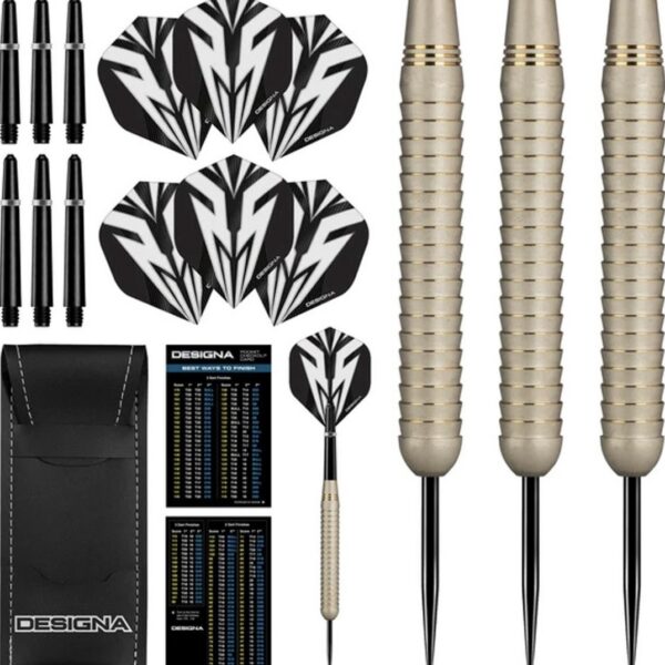 Arrow set - Designa MAKO - Shark grip - Silver - Brass - 22g