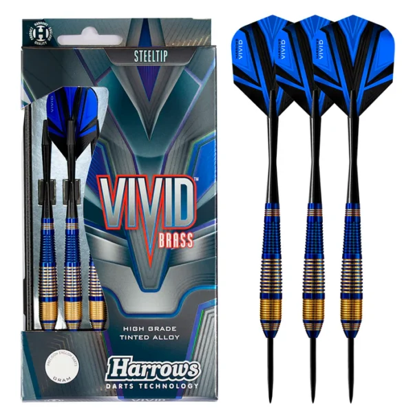 Arrow Set - Harrows - Vivid Darts - Brass - Blue - 23g