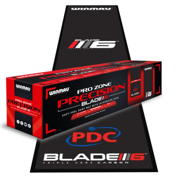 Winmau - nooleviske vaip- Pro Zone Precision Blade 6 Soft Feel Dart Mat & Integrated Oche