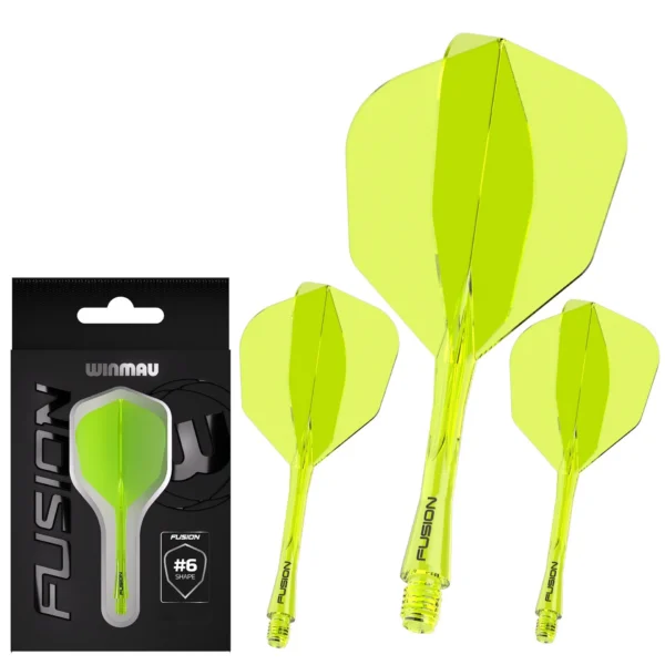 Winmau - Fusion 2in1 - sulg ja vars ühes tükis - medium- #6 - 34mm - neon kollane