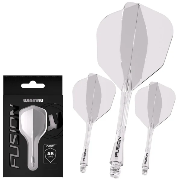 Winmau - Fusion 2in1 - sulg ja vars ühes tükis - medium - #6 - 34mm - läbipaistev