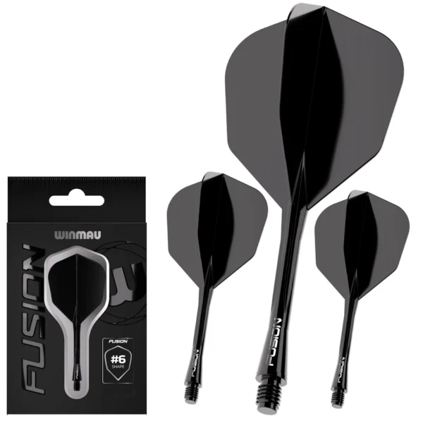 Winmau - Fusion 2in1 - sulg ja vars ühes tükis - medium - #6 - 34mm - must