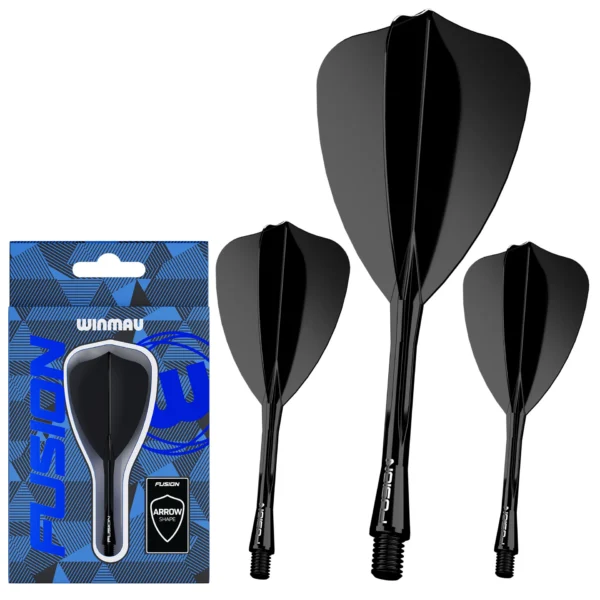 Winmau - Fusion 2in1 - sulg ja vars ühes tükis - arrow - inter - 28mm - must