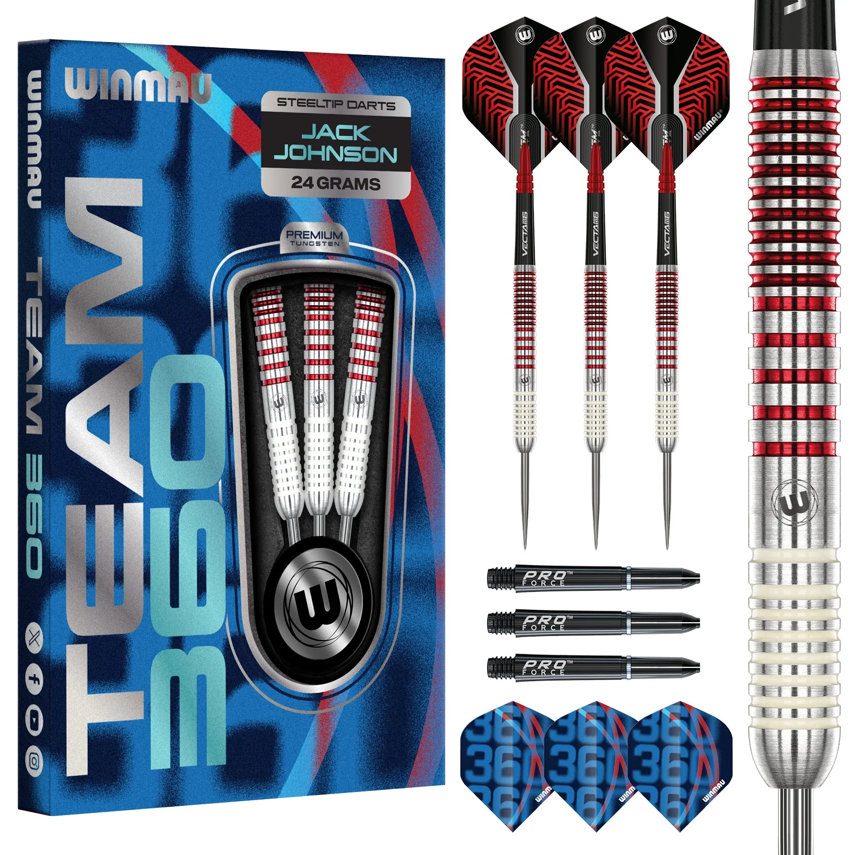 Winmau - noolekomplekt - Jack Johnson - 24g