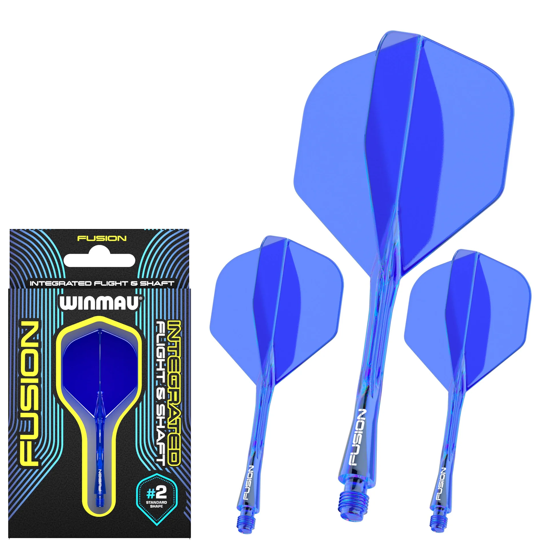 Winmau - Fusion 2in1 - sulg ja vars ühes tükis - medium - 34mm - shape #2 - neoonsinine (poolläbipaistev)
