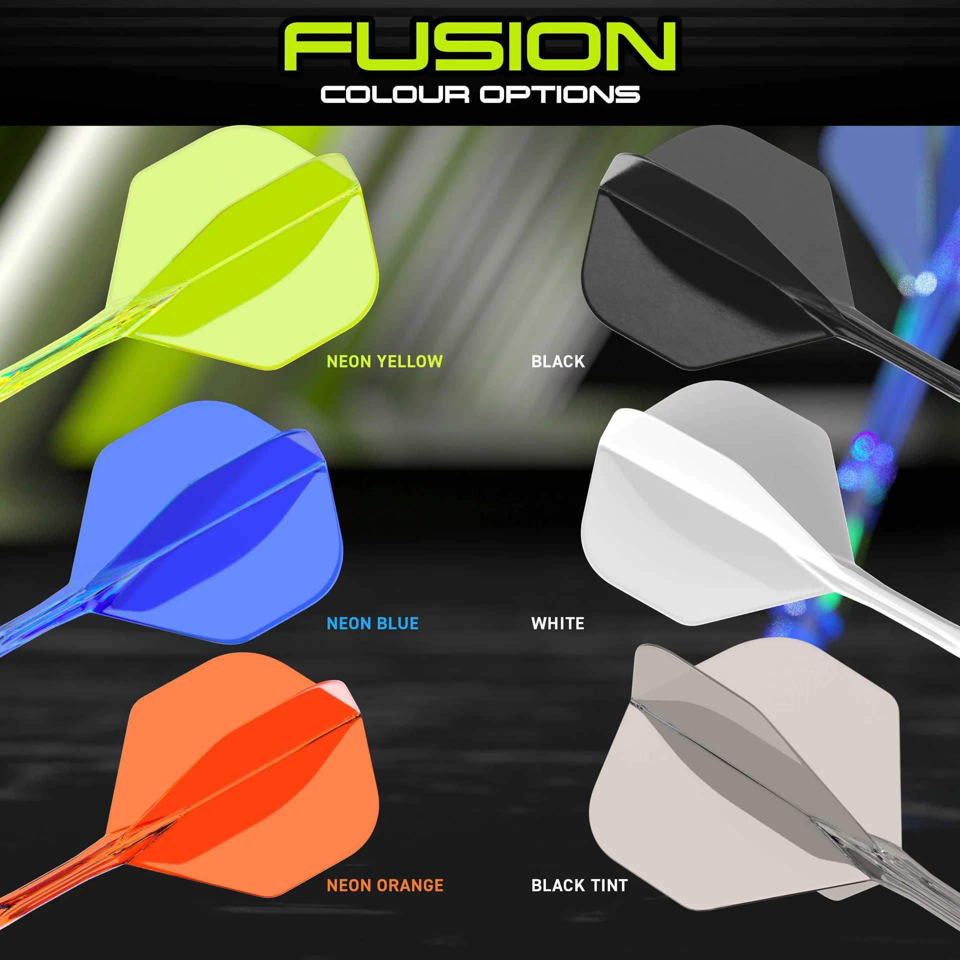 Winmau - Fusion 2in1 - sulg ja vars ühes tükis - medium- 34mm - shape #2 - neoonkollane (läbipaistev) - Image 4