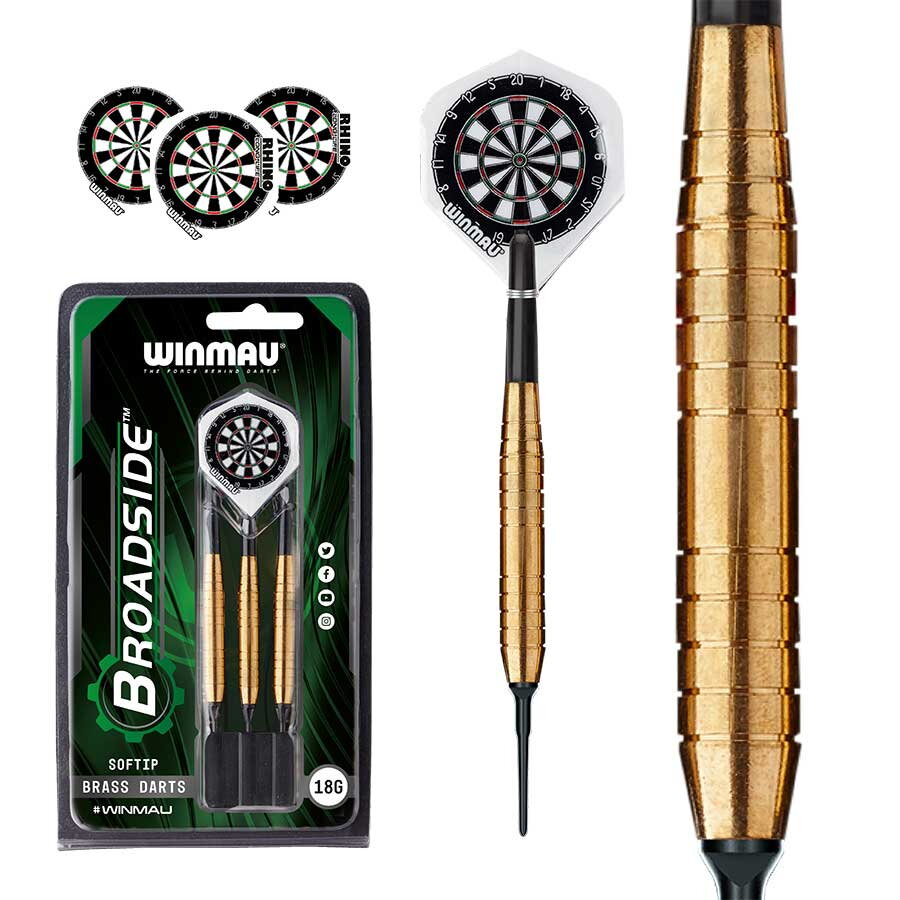Winmau Softtip nooled Broadside Brass 18g