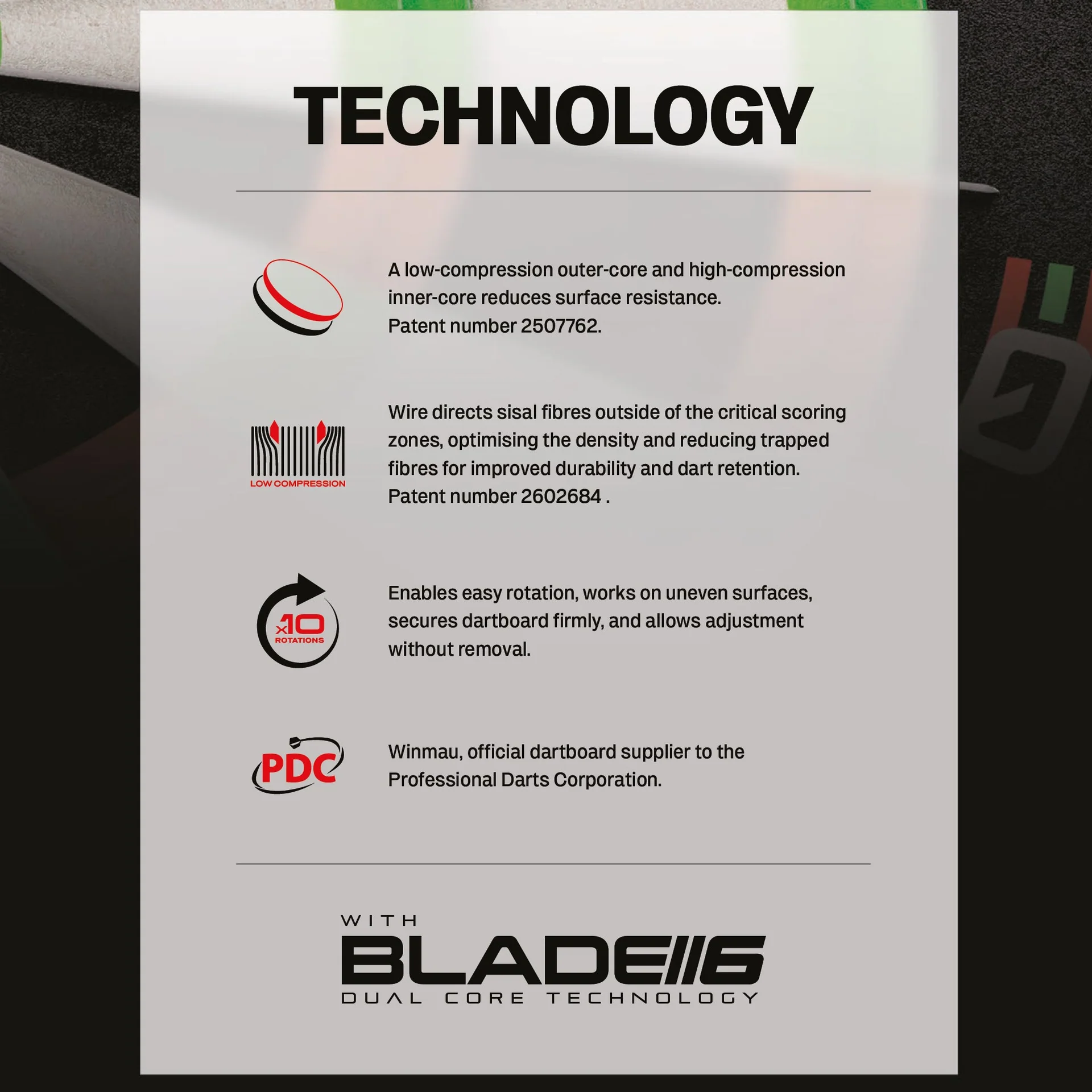 Winmau Equalizer Dartboard - Official JDC Training noolelaud - Image 7