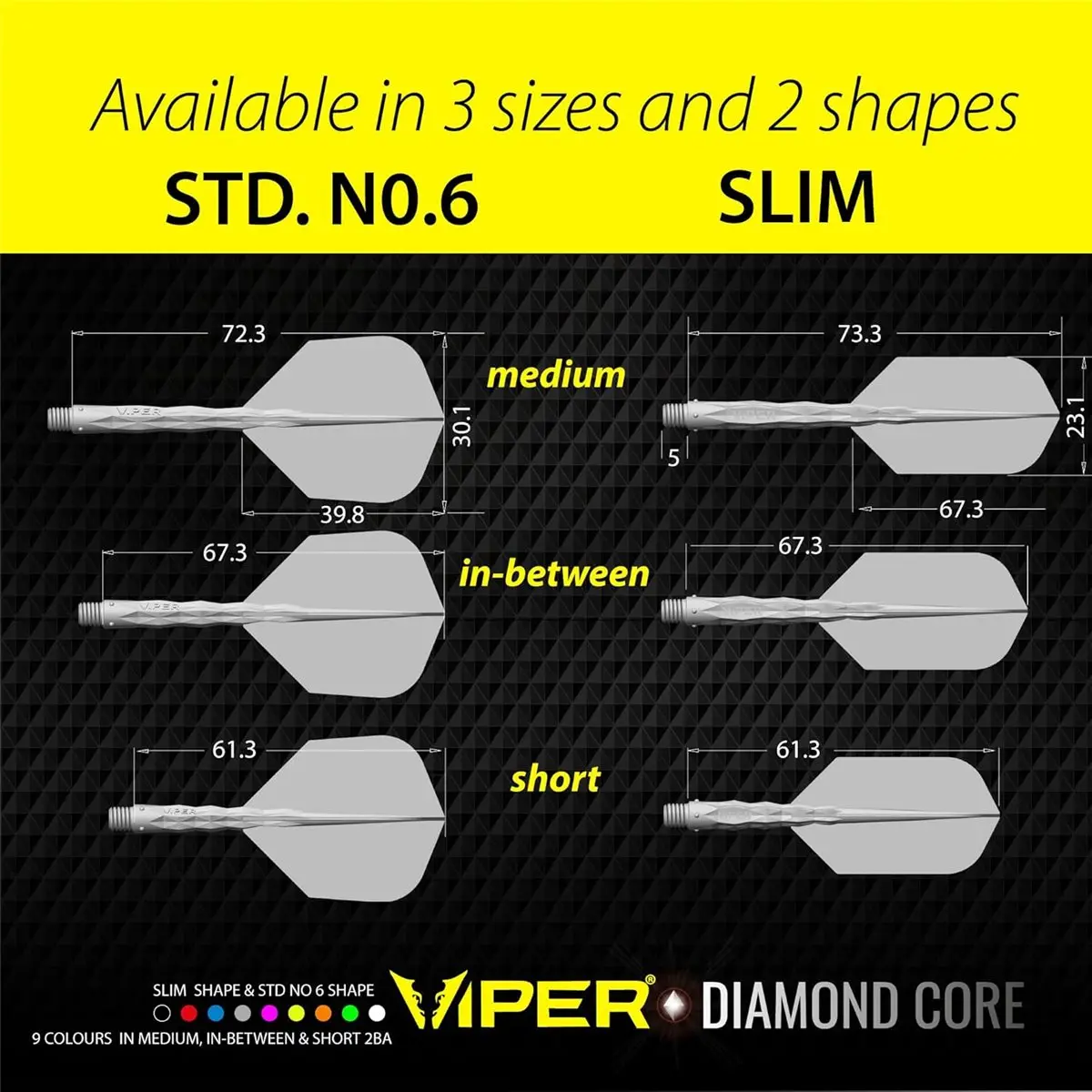 Viper - Diamond Core Dart sulg - lühike - must - Image 3