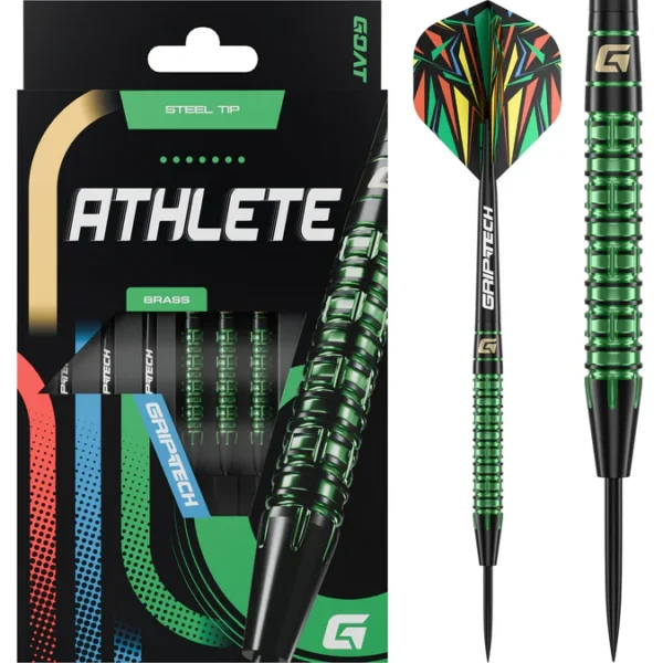 GOAT Athlete noolekomplekt – Steel Tip – Brass – Green – 10 g
