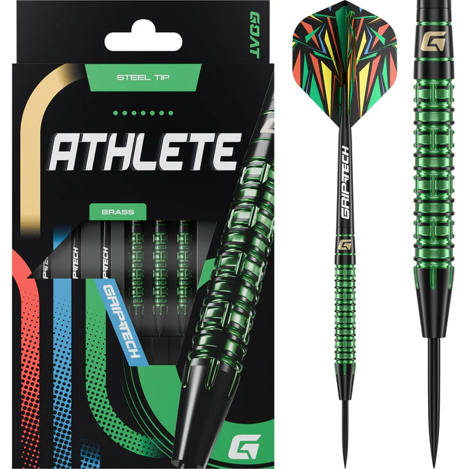 GOAT Athlete noolekomplekt – Steel Tip – Brass – Green – 10 g