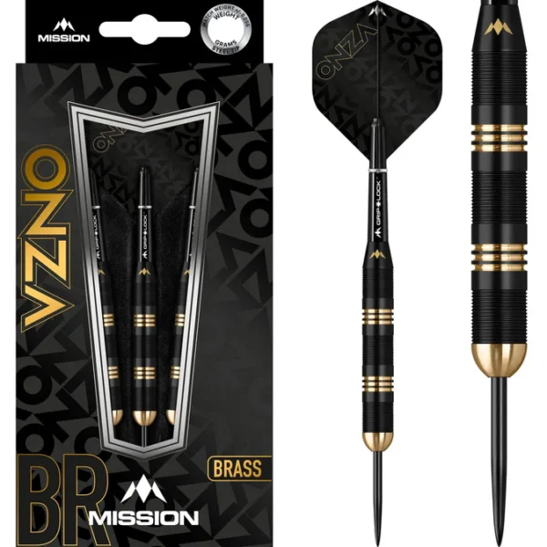 Mission Onza noolekomplekt – Steel Tip – Brass – M1 – Black & Gold – 24 g