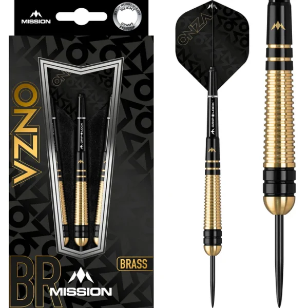 Mission Onza noolekomplekt – Steel Tip – Brass – M2 – Black & Gold – 22 g