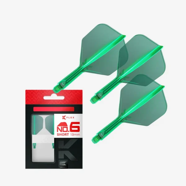 Target K-Flex integrated shaft & feather - No.6 - intermediate - green transparent
