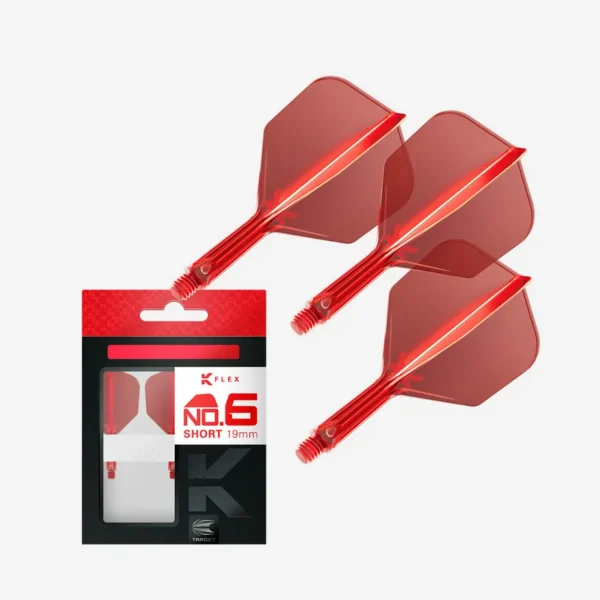 Target K-Flex integrated shaft & feather - No.6 - intermediate - red transparent