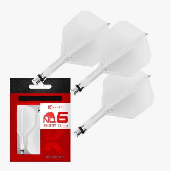 Target K-Shift spinning integrated stem & feather - No.6 - short - white