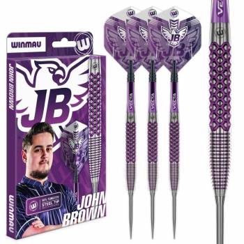 Steel Darts John Brown Signatur Edition Noolekomplekt - Lilla - 22 g