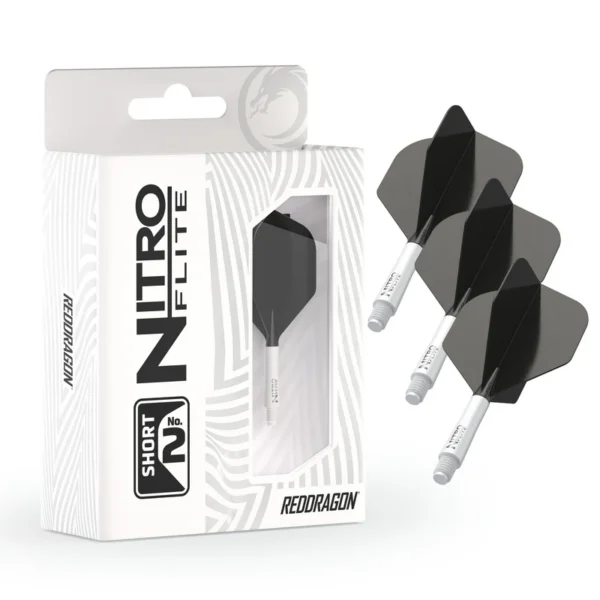 RedDragon – Nitro Flite – integreeritud vars ja sulg – valge & must – medium – 25,5mm – N2