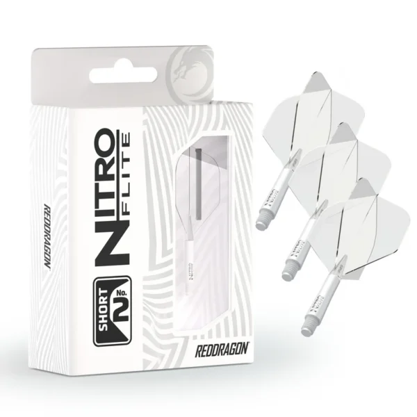 RedDragon – Nitro Flite – integreeritud vars ja sulg – valge & läbipaistev – inter – 22,5mm – N2
