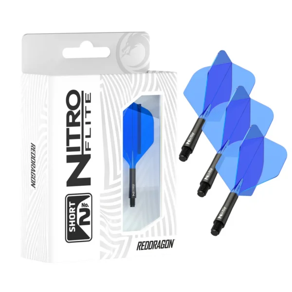 RedDragon – Nitro Flite – integreeritud vars ja sulg – must & sinine- short – 19,5mm – N2