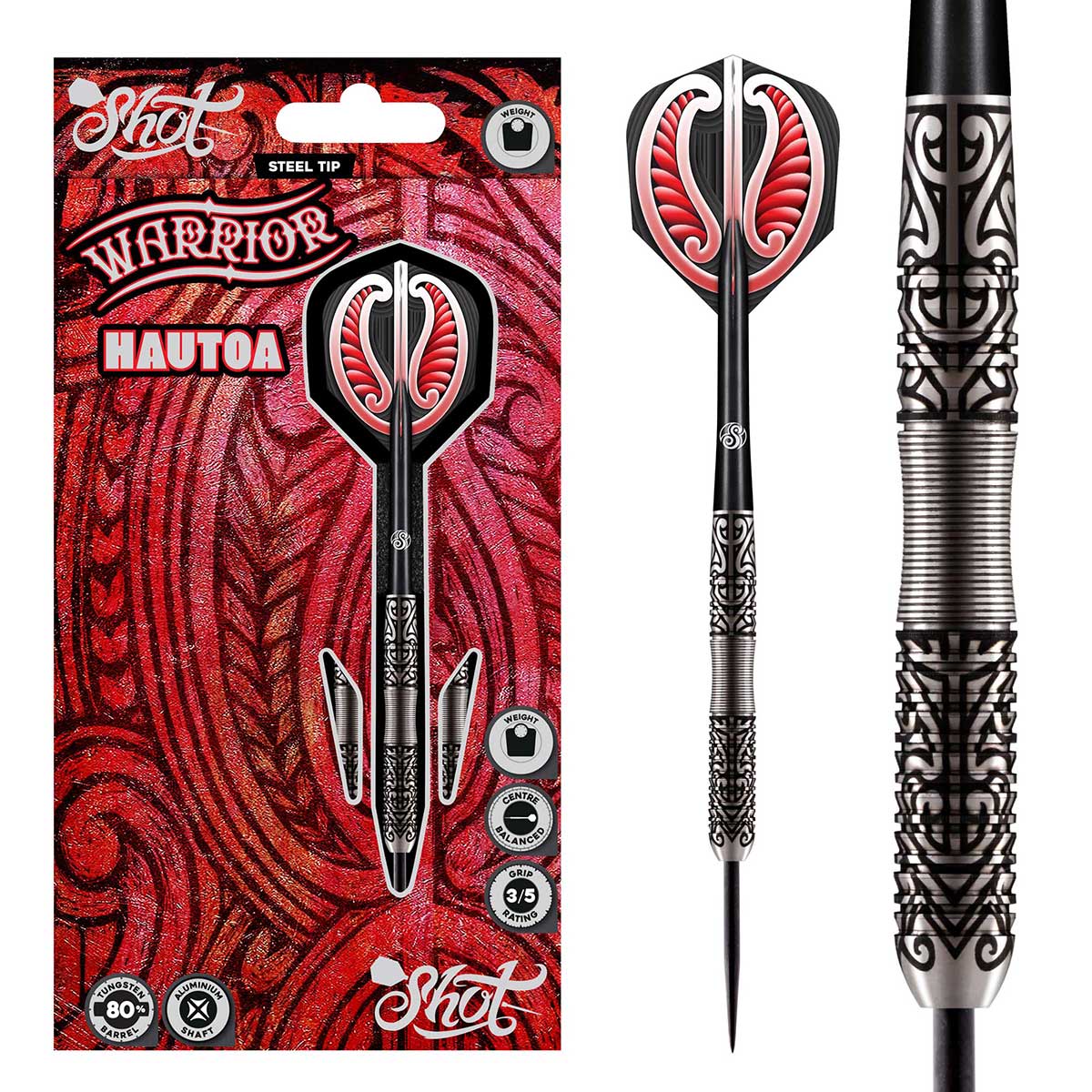 Shot Warrior Hautoa Steel Tip Noolekomplekt 80% - 26g