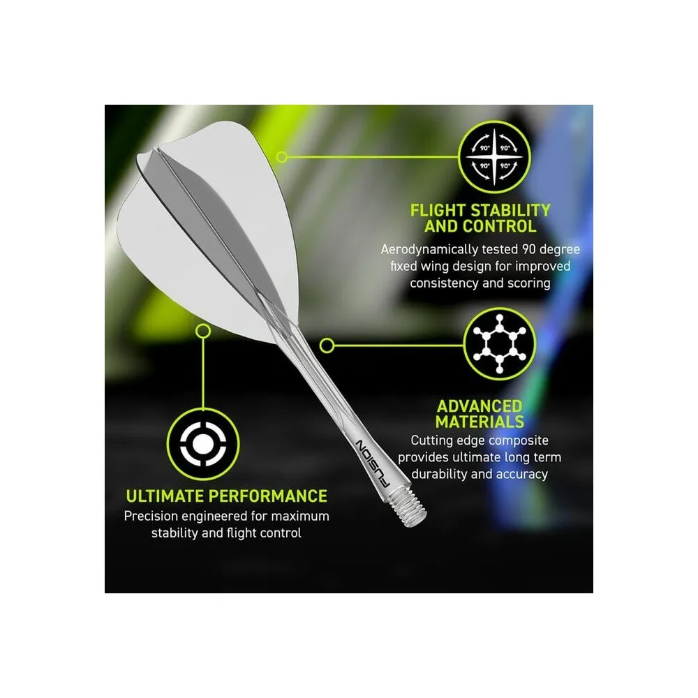 Winmau – Fusion 2in1 – sulg ja vars ühes tükis – medium – Kite – 34mm – läbipaistev - Pilt 3