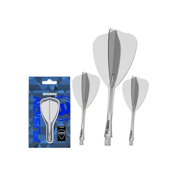 Winmau – Fusion 2in1 – sulg ja vars ühes tükis – medium – Kite – 34mm – läbipaistev