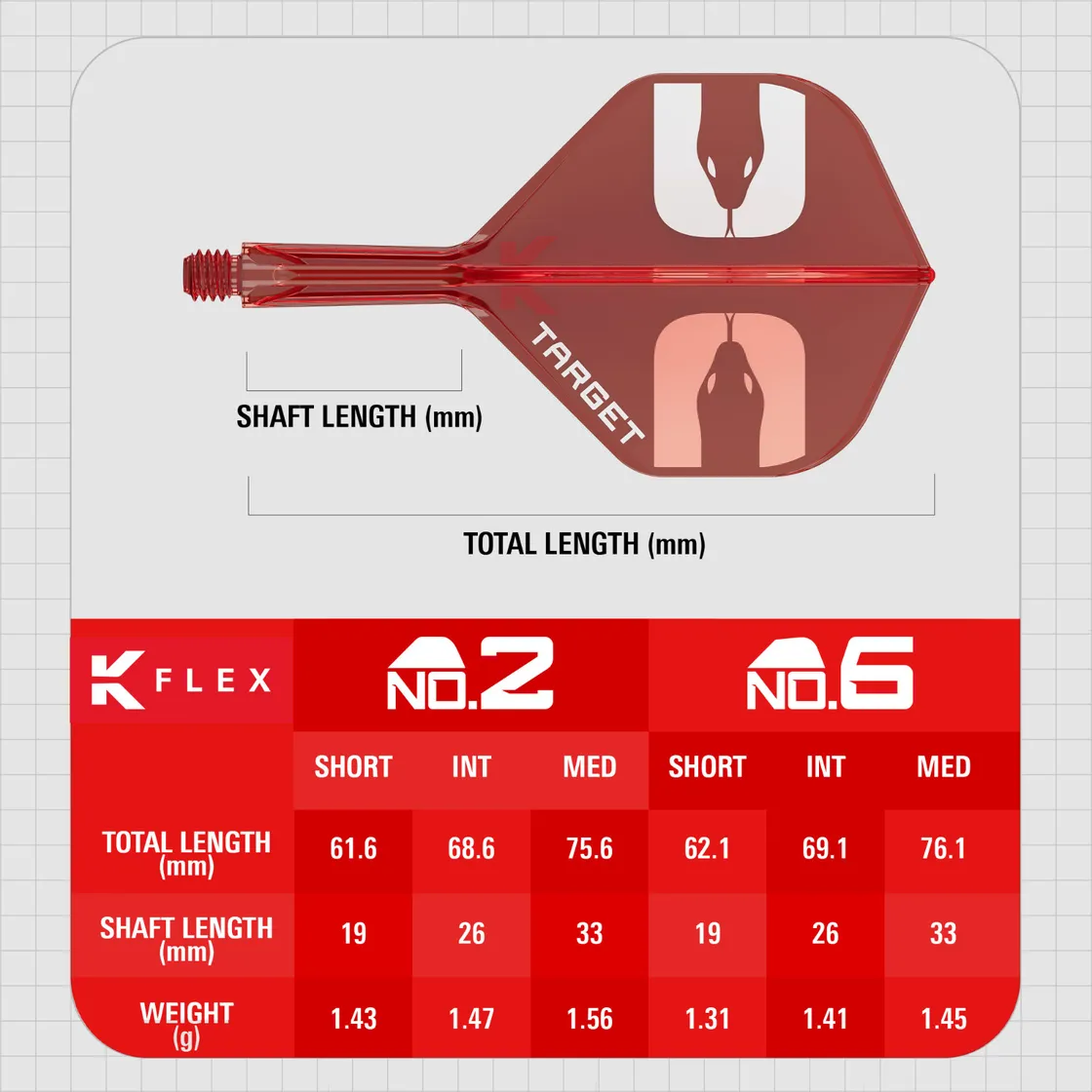 Target The Asp K-Flex integreeritud vars & sulg - No.2 – short - punane läbipaistev - Pilt 3